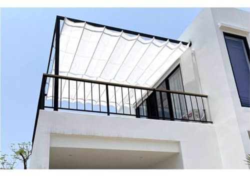 Rygcrud Voile D'ombrage Voile D'ombrage, Patio Voile D'ombrage À Vagues Couverture De Pergola Perméable À l'eau Auvent Protection Solaire pour Terrasse Extérieure Maison en Verre(3x5m)