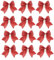 12 Stück Weihnachtsschleifen, Rote Schleifen für Weihnachtsbaum, Geschenkschleifen, Tannenbaum Deko, Rot Weihnachtsbaum Dekoration, Glitzer Weihnachtsbaum Schleifen(14x15cm)