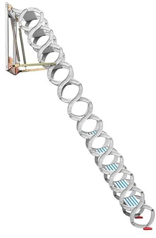 FFFHYIZH Scale telescopiche Scaletta per soppalco Scale Strette a Parete Gradini Antiscivolo Scaletta per soffitta Scaletta Pieghevole 9,8 FT