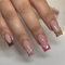 GlamRays 24 faux ongles carrés, motif french manucure, colle