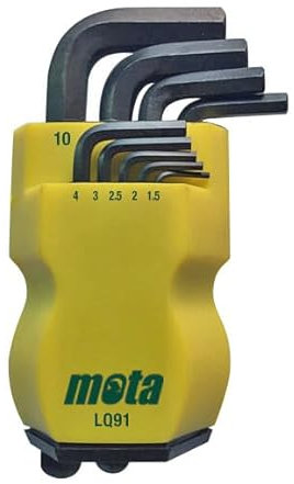 Blendend Juego de llaves Allen cortas, 9 piezas, fabricadas en acero, ideales para ajustes en espacios reducidos y mantenimiento de maquinaria.