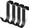 WUSJCOF 4 Piezas Gancho de Puerta Universal Acero Inoxidable Impermeable Colgador de Toallas para Puerta de Vidrio sin Perforar para Baño (Negro Mate)