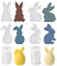 KYYGKY Silikonformen Gießformen Ostern, 6 Stück 3D Osterhase Silikonform Silikon Gießform Ostern Silikonformen Ostern Kaninchen Gipsformen zum Gießen DIY Hase Silikonform,Ostergeschenke
