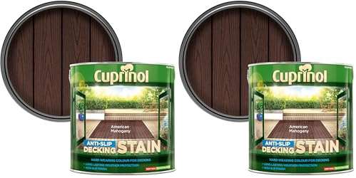 Cuprinol 2.5 litres Anti Slip Decking Stain - American Mahogany (Pack of 2)