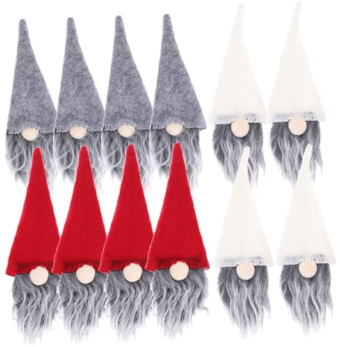 Gatuida 12stücke Flaschenhüllen Weihnachten Weinflaschenabdeckung Flaschenhülle mit Wichtelmütze Zarte Flaschenhülle Weinornament Weihnachtsflaschenhüllen Hübsche Flaschenhüllen Kleine