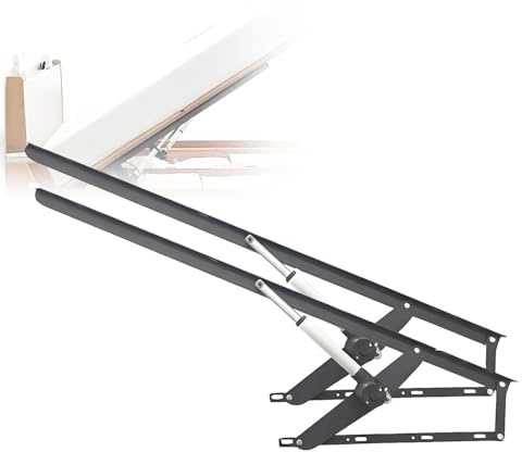 AiODiO 2 Stück Stahl-Erhöhungen, Hochleistungs-Elektro-Bettliftmechanismus, 600 kg Tragkraft, robust, für Stauraumbetten, Sofas, platzsparende DIY-Projekte Black-1.1m