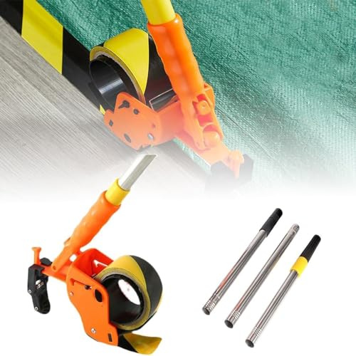 Floor Tape Adhesive Machine, Manual Push Marker with Double Roller Design, Effortless Cutting for Efficient Floor Marking, Decoration, and Protection