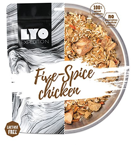 LYOFOOD Five Spice Chicken 370g | Gefriergetrocknetes Laktosefreies Essen 2 Go Camping Wandern Verpflegung Nahrung Fleisch Hähnchen Notfall Lebensmittel für Unterwegs Bundeswehr Haltbar
