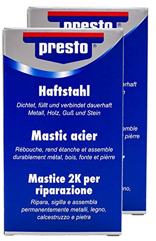 Presto 2X 603901 HAFTSTAHL DICHTER FÜLLEN KLEBEN DICHTEN LÖSUNGSMITTELFREI 125 g