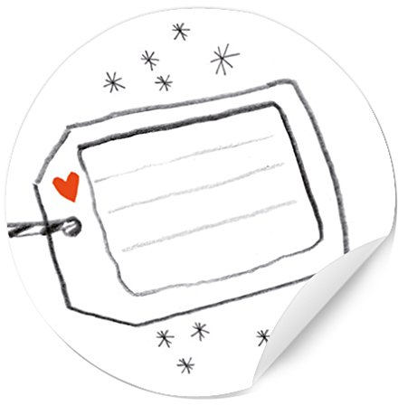 24 Sticker in Geschenk-Anhänger-Optik und Freitextfeld für Marmelade, Gewürze, Geschenke, Tischkarten, 24 schöne Etiketten, MATTE Papieraufkleber für Weihnachtsgeschenke, Bleistift Design, Weiß