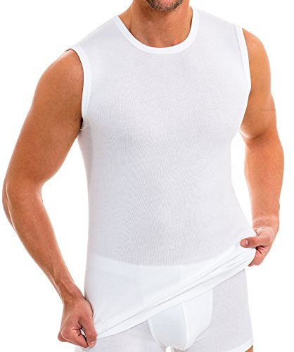 HERMKO 63040 Herren Funktions Tank Top - Sport- und Arbeits- Unterhemd, Größe:D 10 = EU 4XL, Farbe:weiß