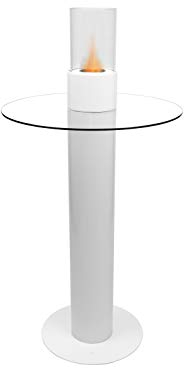 Saturno Design Couchtisch mit Bioethanol Biocamino Terra (weiß)