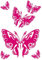 SAFIRMES 6X Autocollants Vinyle Sticker Voiture Moto Valise PC Papillons Fuchsia Rose