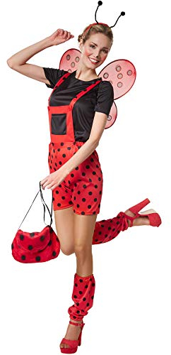 dressforfun 900564 Damenkostüm Marina Marienkäfer, In Rot und Schwarz gehaltenes Marienkäferkostüm (XL| Nr. 302713)