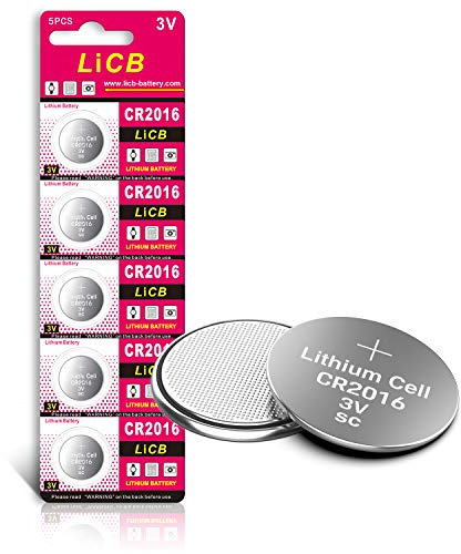 LiCB CR2016 Battery 3V Lithium 5PCS (CR 2016 / Batteries CR2016 / DL2016 / ECR2016) for Medical devices,LED lights,Glucometers,Toys,Car key,Digital voice recorders.