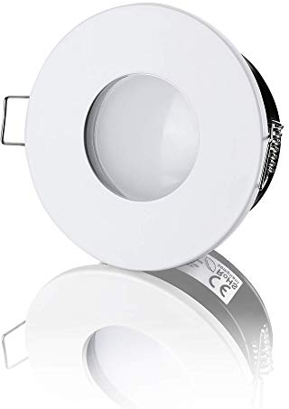 lambado® LED Spots Flach für Badezimmer IP65 in Weiss - Moderne Deckenstrahler/Einbaustrahler für Außen inkl. 230V 5W Strahler neutralweiß dimmbar - Hell & Sparsam