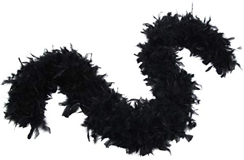 Chandelle-Federboa, 60 g, 1,8 m lang, 16 Farben, ideal für Party, Hochzeit, Halloween-Kostüm, Weihnachtsbaum, Dekoration (schwarz)