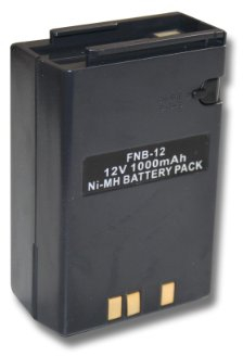 vhbw batteria compatibile con Yaesu Vertex FT33R, FT33, FT23R, FT23, FT411 Mark II, FT204, FT20, FT411 radio (1000mAh, 12V, NiMH)