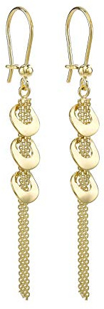 CARISSIMA Damen Gold Ohrhänger Ohrringe Echtgold 9 Karat (375) Gelbgold | Goldohrringe, 3-, Bismarck, Tropfen, 7,5 x 61,5 mm