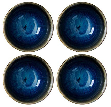 4 Pièces Bols à Tremper En Céramique Coupe à Vin Japonaise Assiette Assaisonnement Bols à Pincer Les Assaisonnements Plats à Tasse à Saki Nourriture Verre à Liqueur