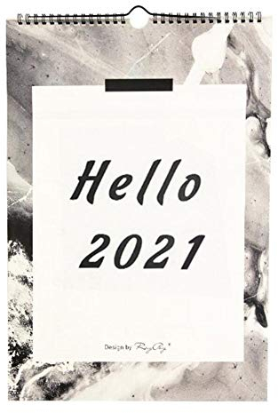 Kalender Kalendarien 2021 Neujahr Wandkalender Dekorative monatliche Kalender Zeitplan Taktion Note Tägliche Dekoration Haushaltswand Kalender Terminkalender (Color : HELLO 2021)