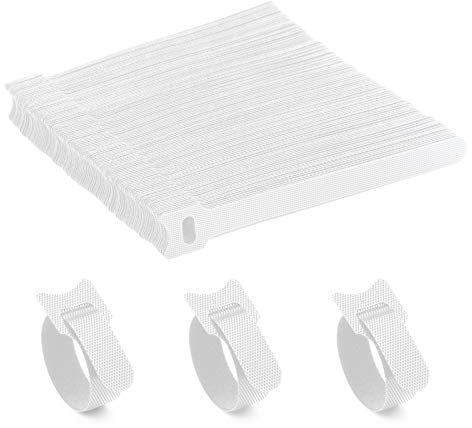 120PCS 15x2CM Loop Cable Ties Reusable Adjustable Tie Wraps Adjustable Multipurpose Hook and Loop Securing Straps for Long Cable Wires Storage Management