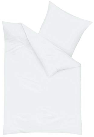 Traumschlaf Uni Biber Bettwäsche Weiss, 1 Bettbezug 135 x 200 cm + 1 Kissenbezug 40 x 80 cm