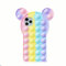 Relive Stress Pop Fidget Toys Rabbit Ear Cat Toy Push It Bubble Silicone Phone Case for Phone 6 6s 7 8 Plus X XR XS 11 12 Pro Max Soft Cover (For iPhone 8 Plus,Minnie)