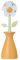 VIGAR - Brosse à Vaisselle - 8 x 7,5 x 25,5 cm - Modèle Florganic - Support en Forme de Vase pour Laisser la Brosse - Lave-Vaisselle avec Fleur - Nettoie sans rayer - Vase Orange