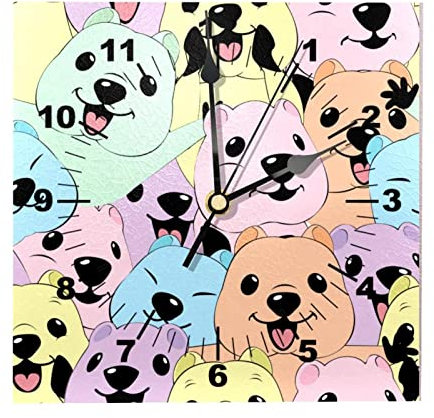 Orologio da parete digitale-Stile piatto Orologi quadrati in legno da 8 pollici per pareti,orologio da tavolo silenzioso a batteria per la scuola dell'ufficio domestico