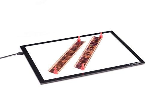 Photomyne Magnetisches Lichtpad mit Hintergrundbeleuchtung, Freisprecheinrichtung, ultimative Helligkeit, zur Unterstützung von Foto-Dias und Film-Negativ-Scannen (inkl. USB-Adapter) – Schwarz