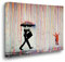 Giallobus - Gemälde - Banksy - Regen der Farben - Premium Loom Canvas mit hoher Dicke - 100x70 - Bereit zum Aufhängen - Moderne Gemälde