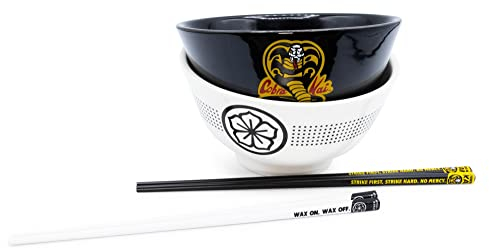 The Karate Kid Cobra Kai and Miyagi-Do 18-Ounce Ramen Bowl Set with Chopsticks