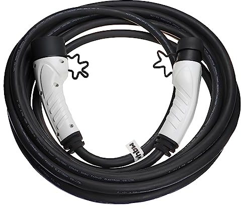 vhbw Ladekabel Typ 2 zu Typ 2 kompatibel mit NIO EL7, ET5, ET7, EL6 Elektroauto, 3-phasig, 32 A, 22 kW, 10 m
