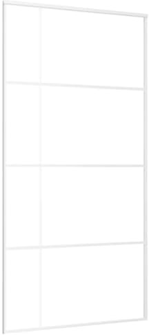 vidaXL Schiebetür Schiebetürsystem Glastür Glasschiebetür Ganzglasschiebetür Tür Innen mit Alurahmen ESG Glas Aluminium mattiert 102,5x205 cm Weiß