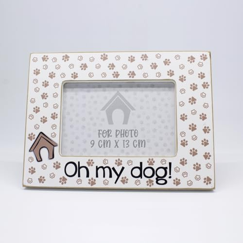 power gift OH MY DOG - Rahmen für Hundenfoto mit Text. Fotografie, Fotorahmen aus Holz zum Aufstellen oder Aufhängen. Lustiger Bilderrahmen. Passend für alle Hunderassen.