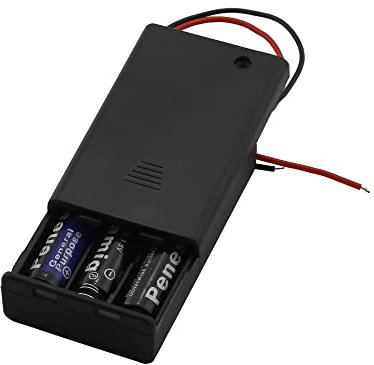 4X Armature Support Boite boitier carré pour 3 Piles Batteries AAA avec Fils Noir Rouge coupleur