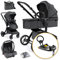 Bergsteiger Kinderwagen Lugo 4in1 | Kombikinderwagen Komplettset inkl. Zubehör - Babyschale, Buggy-Aufsatz, Sonnenschutz & Wetterfußsack | inklusive Isofix Station