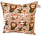 Kinder Kissenhülle Kissenbezug 40 X 40 cm Kissen Fahrzeuge Jungen 100% Baumwolle Zierkissenbezug Kinderkissen Spielkissen (Wilde Tiere Braun)