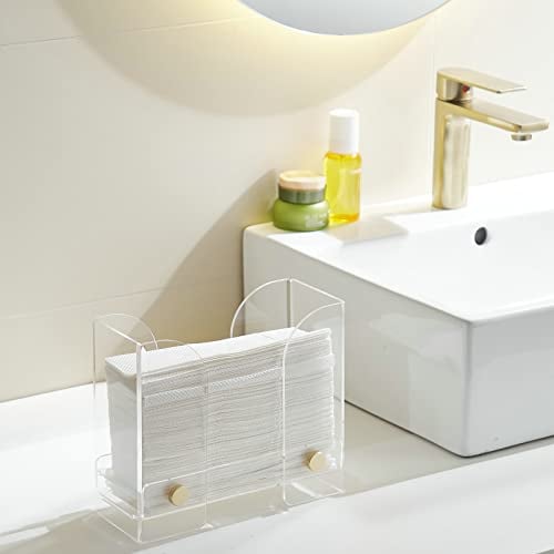 Distributeur de serviettes en papier acrylique : porte-serviettes en papier transparent – Rangement plié pour serviettes d'invité – Convient pour les serviettes en papier pliées en Z, pliées en C ou