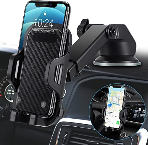 Xawy Handyhalterung Auto 3 in 1 Lüftung & Saugnapf, Handyhalter Fürs Auto Silikonschutz Universale Kfz Handyhalterung 360° Drehung Flexibel Für Alle Handys W4