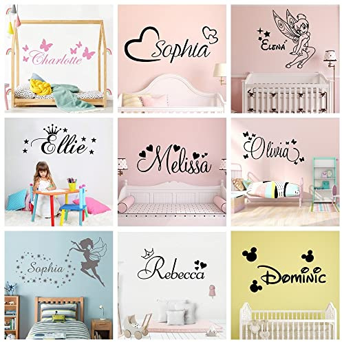 ygm Wandtattoo, bunt, personalisierbar, personalisierbar, Vinyl, für Babyzimmer, Kinderzimmer, Unisex, Größe L