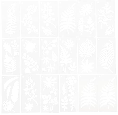 MAGICLULU Schablonen Für Kinder Handformen 16 Blätter von Kunsthandwerk Zeichnungsvorlagen Blätter Malvorlagen wiederverwendbare Hohlschablonen Malschablone Pflanzendekor