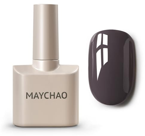 MAYCHAO 15ML Gel Nail Polish, Charcoal Black, Soak Off UV LED Gel Polish Nail Art Starter Manicure Salon DIY at Home, 0.5 OZ
