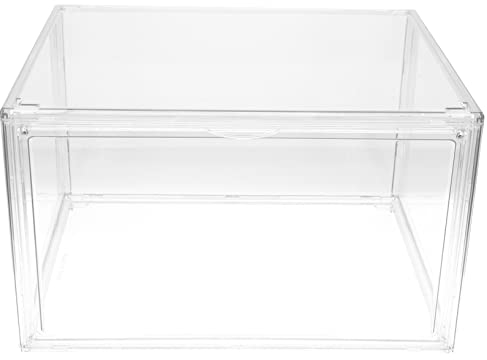 CAXUSD Transparent Stackable Dust Bookshelf Storage Box for Home Classroom Desktop Organizer for Books Office Supplies and Spaces
