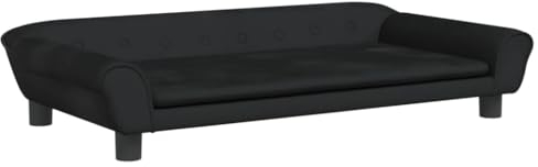 vidaXL Kindersofa, Couch für Kinder, Kindercouch mit runden Kanten, Kindersessel Minisofa Polstersofa Kindermöbel Sofa Kinderzimmer, Schwarz Samt