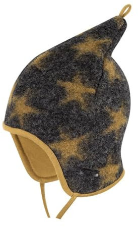 pure pure Baby Jungen Zipfelmütze/Mütze mit Bindeband 0602652 in schwarz, Kleidergröße:51, Farbe:Schwarz