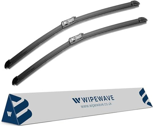 WipeWave Windscreen Wiper Blades for VW Passat 2011-2014 Saloon, Estate, 24 19 Front Slim Top Enhanced Clarity, Easy Replacement