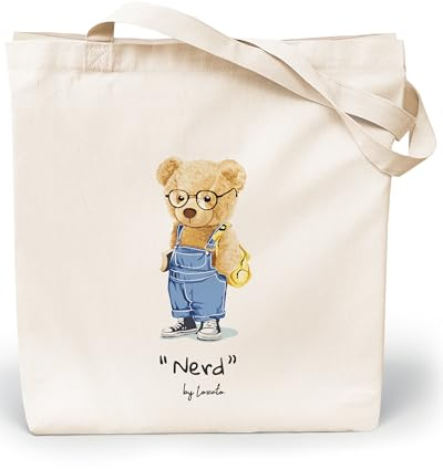 Loxato Stoffbeutel Bedruckt - Stofftasche - Baumwolltasche Bedruckt 100% B35 x H42 x T8 cm - Tragetasche Canvas-Stoff 220 g/m2 - Jutebeutel - Einkaufstasche Lange Henkel 70cm - Einkaufsbeutel