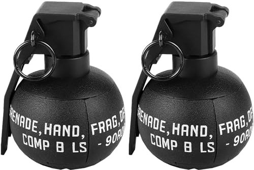 Gunyoo Granate Spielzeug 2pcs Kunststoff Handgranaten Spielzeug für Outdoor CS Spiel Cosplay Requisiten Geschenk 14+ (M67-Schwarz)
